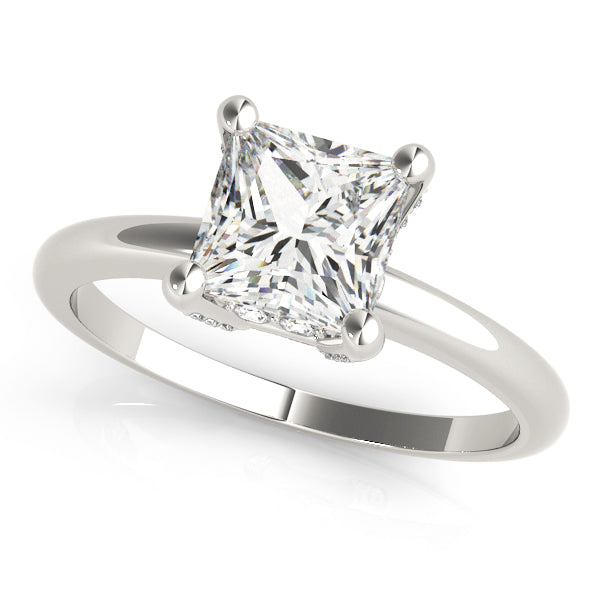 Princess-Cut Diamond Semi-Mount Engagement Ring with 1.92 Carat Total Weight