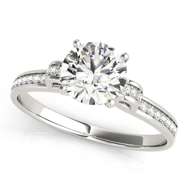 Elegant Single Row Prong Set Diamond Engagement Ring Semi-Mount with 1/10 Carat Total Weight