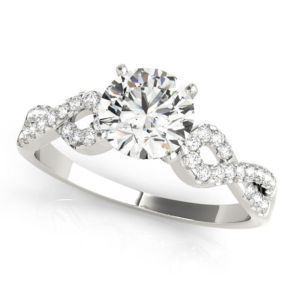 Elegant Multi-Row Diamond Engagement Ring Semi-Mount with 0.16 Carat Total Weight