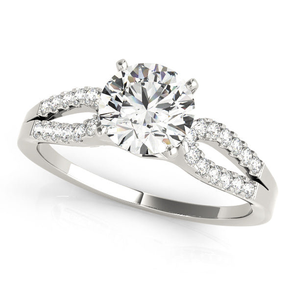 Elegant Multi-Row Diamond Engagement Ring Semi-Mount with 0.195 Carat Total Weight