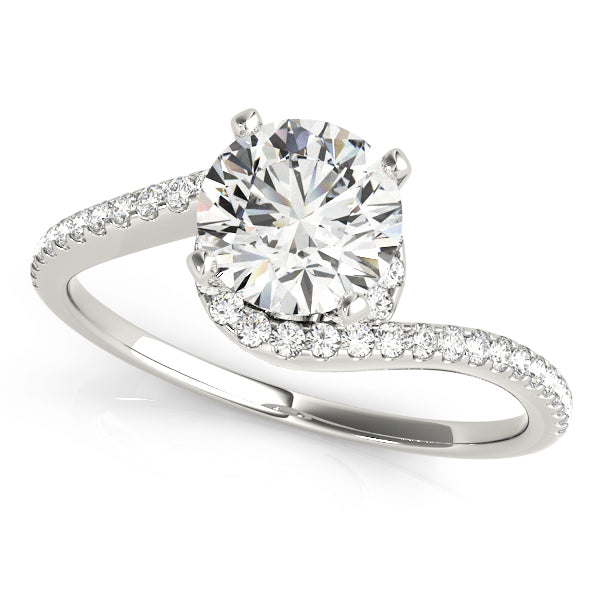 Bypass Engagement Ring Semi-Mount with 0.20 Carat Total Diamond Weight, SI1-SI2 G-H Quality