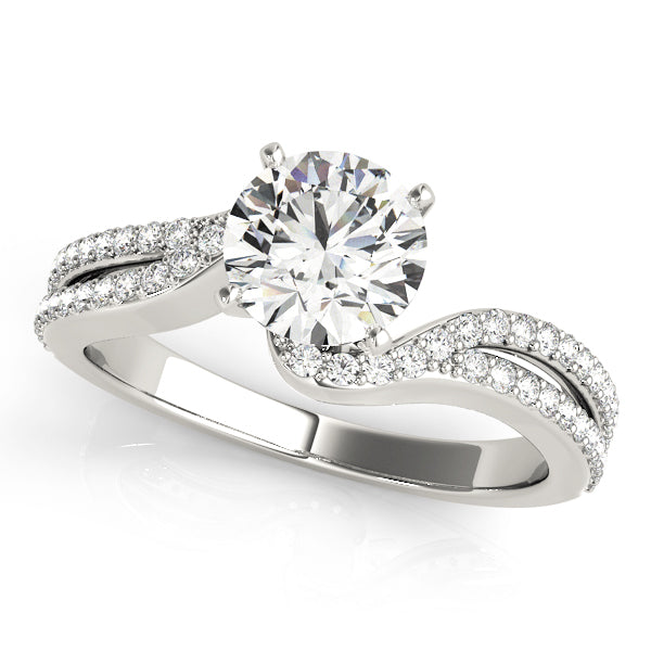 Elegant Multi-Row Diamond Engagement Ring Semi-Mount with 0.28 Carat Total Weight