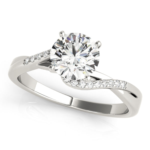 Bypass Engagement Ring Semi-Mount with 0.09 Carat Total Diamond Weight, SI1-SI2 G-H Quality