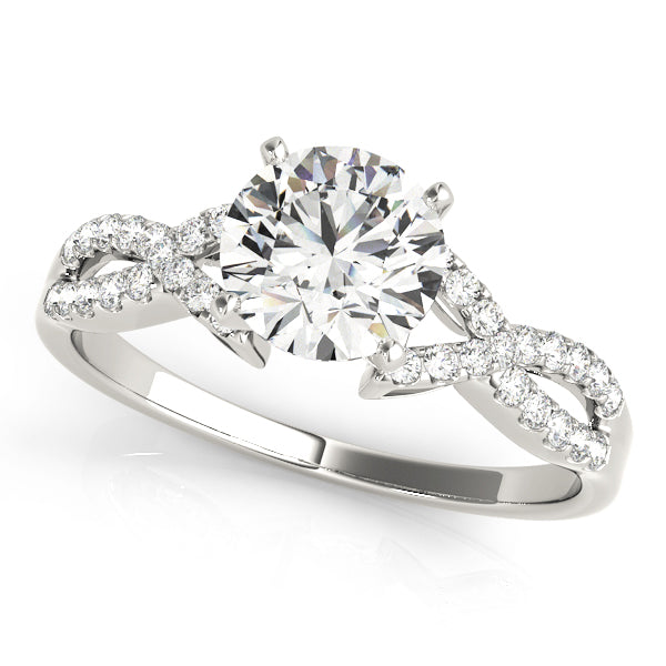 Elegant Multi-Row Diamond Engagement Ring Semi-Mount with 0.17 Carat Total Weight