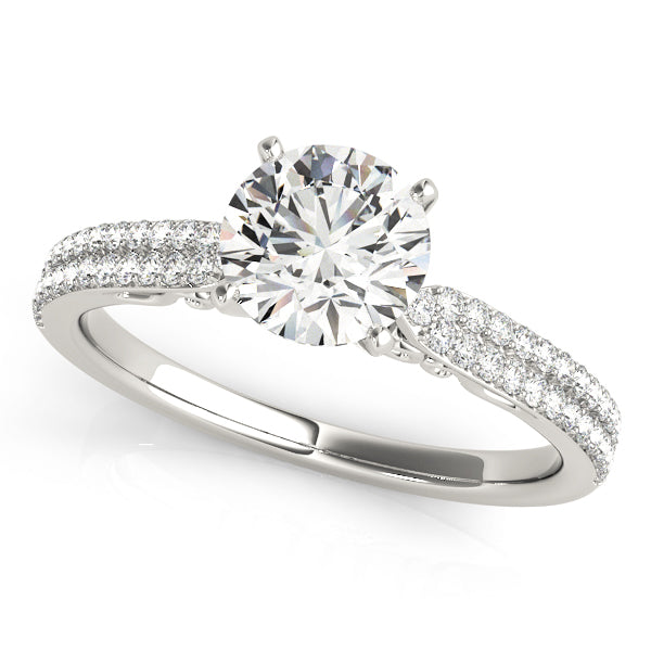 Elegant Pave Diamond Engagement Ring Semi-Mount with 0.24 Carat Total Weight