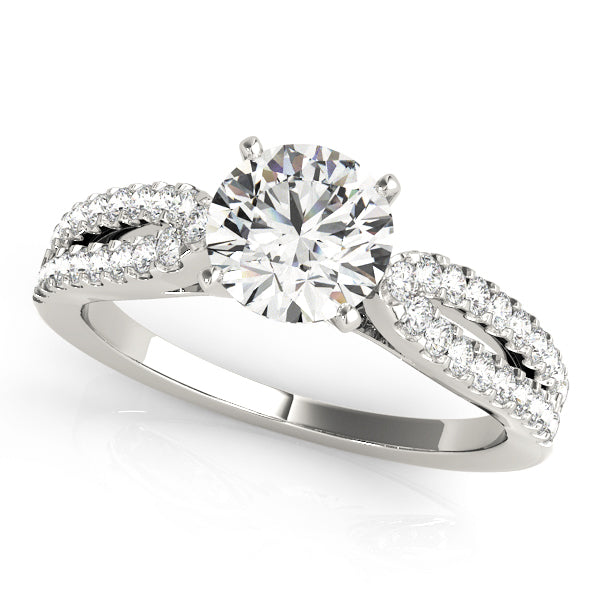 Elegant Multi-Row Diamond Engagement Ring Semi-Mount with 0.38 Carat Total Weight