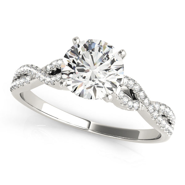 Elegant Multi-Row Diamond Engagement Ring Semi-Mount with 0.22 Carat Total Weight