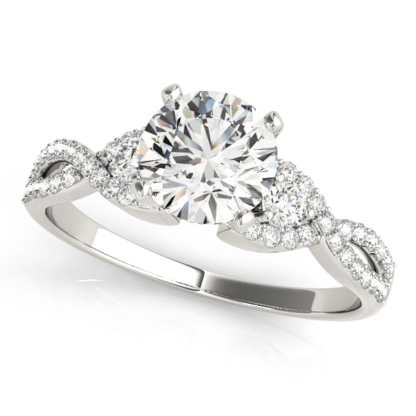 Elegant Multi-Row Diamond Engagement Ring Semi-Mount with 0.28 Carat Total Weight
