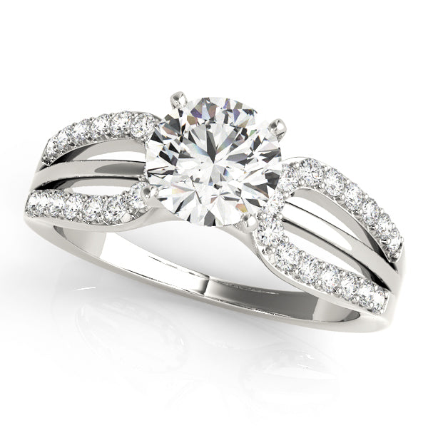 Elegant Multi-Row Diamond Engagement Ring Semi-Mount with 0.15 Carat Total Weight