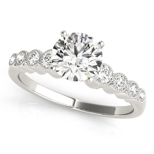 Elegant Bezel-Set Diamond Engagement Ring with 0.28 Carat Total Weight, SI1-SI2 G-H Quality
