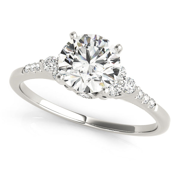 Semi-Mount Diamond Engagement Ring with 0.18 Carat Total Weight SI1-SI2 G-H Quality Stones