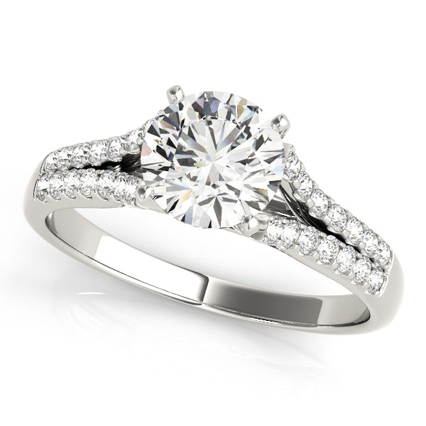 Elegant Multi-Row Diamond Engagement Ring Semi-Mount with 0.21 Carat Total Weight