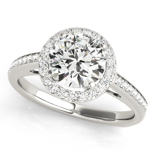 Halo Engagement Ring Semi-Mount with 0.28 Carat Total Diamond Weight, SI1-SI2 G-H Quality