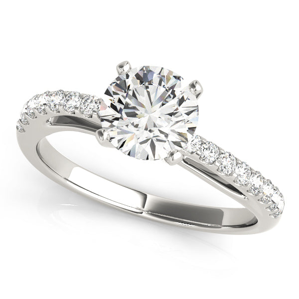 Elegant Bypass Engagement Ring Semi-Mount with 1/4 Carat Total Diamond Weight in G-H SI1-SI2 Quality