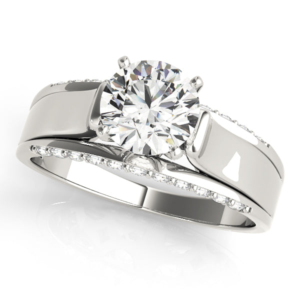 Semi-Mount Diamond Engagement Ring with 0.22 Carat Total Weight SI1-SI2 G-H Quality Side Stones