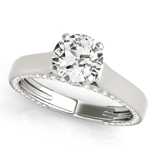 Semi-Mount Diamond Engagement Ring with 0.53 Carat Total Weight in G-H SI1-SI2 Quality