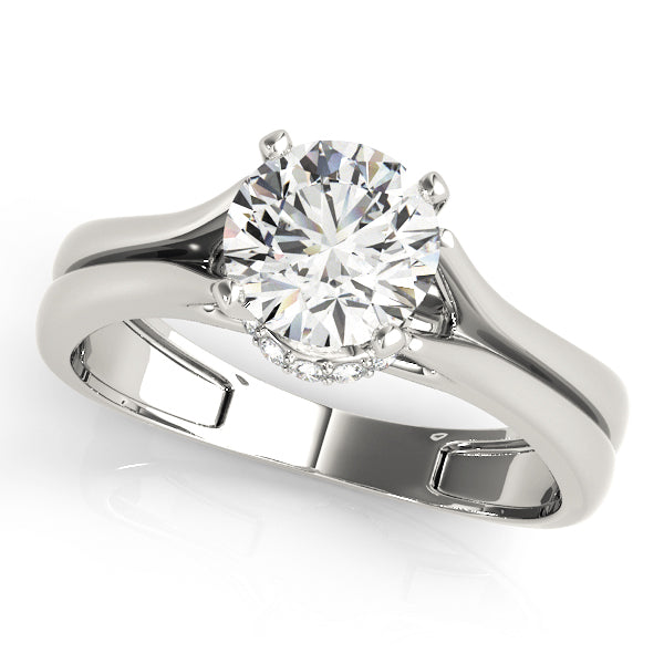 Semi-Mount Solitaire Engagement Ring with 1/20 Carat Total Diamond Weight, SI1-SI2 G-H Quality