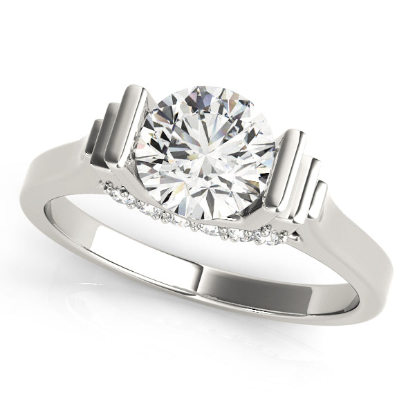 Semi-Mount Solitaire Engagement Ring with 1 Carat Total Diamond Weight, SI1-SI2 G-H Quality