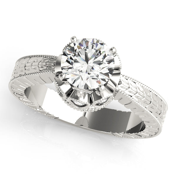 Semi-Mount Engagement Ring with 1/20 Carat Total Diamond Weight, Round SI1-SI2 G-H Diamonds