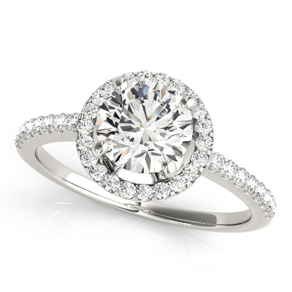 Halo Engagement Ring Semi-Mount with 0.33 Carat Total Diamond Weight, SI1-SI2 G-H Quality