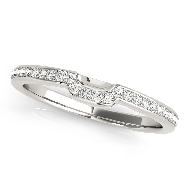 Classic Wedding Band Ring with 1/8 Carat Total Weight Diamonds in SI1-SI2 Clarity and G-H Color