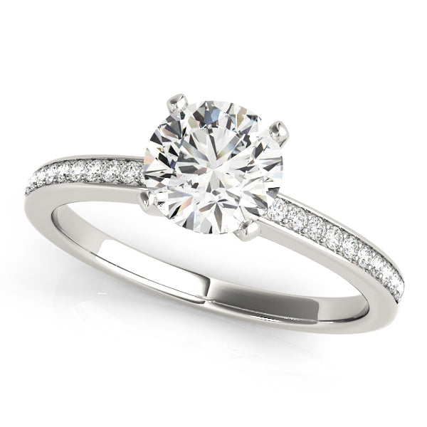 Elegant Single Row Channel Set Diamond Engagement Ring Semi-Mount with 1/10 Carat Total Weight