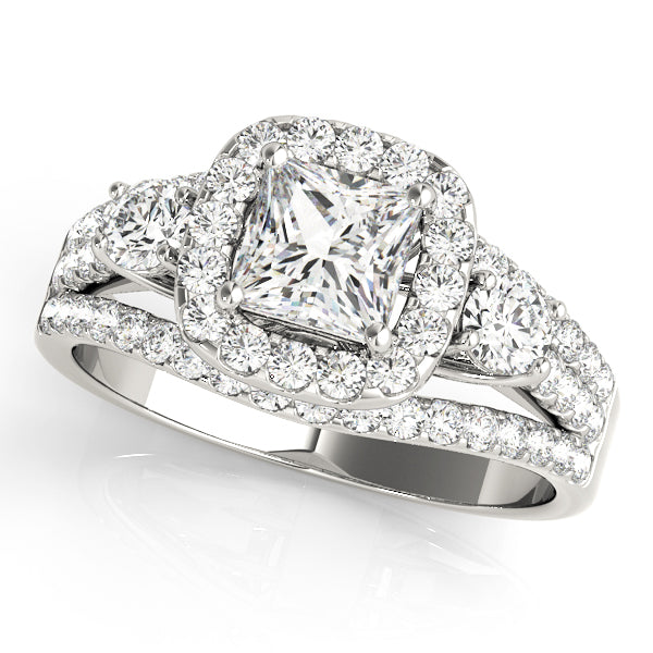 Elegant Semi-Mount Engagement Ring with 1.75 Carat Total Diamond Weight, SI1-SI2 G-H Quality