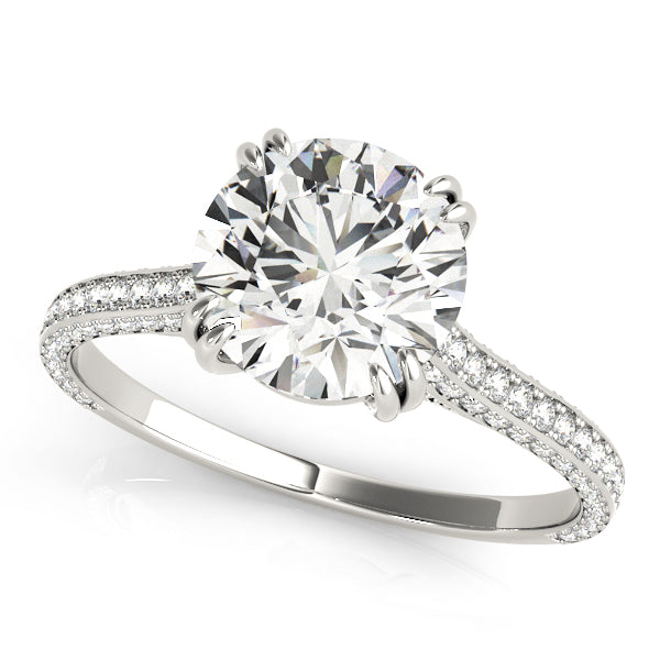 Elegant Single Row Prong Set Diamond Engagement Ring with 1.5 Carat Total Weight