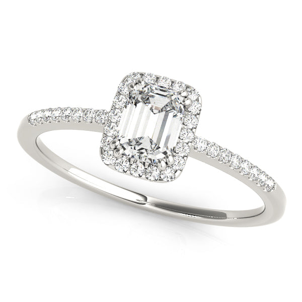 Halo Engagement Ring Semi-Mount with 0.3860 Carat Total Diamond Weight, SI1-SI2 G-H Quality