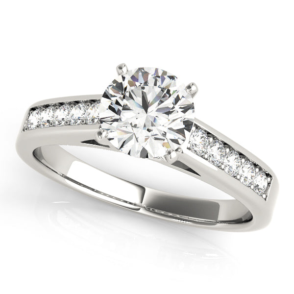 Elegant Single Row Prong Set Diamond Engagement Ring Semi-Mount, 1/4 Carat Total Weight