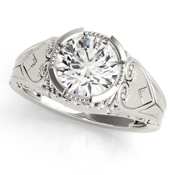Antique-Style Engagement Ring with 1.5 Carat Total Diamond Weight, SI1-SI2 G-H Quality, Polished ...