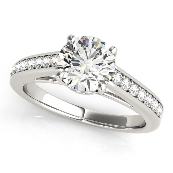 Elegant Single Row Prong Set Diamond Engagement Ring with 1.60 Carat Total Weight