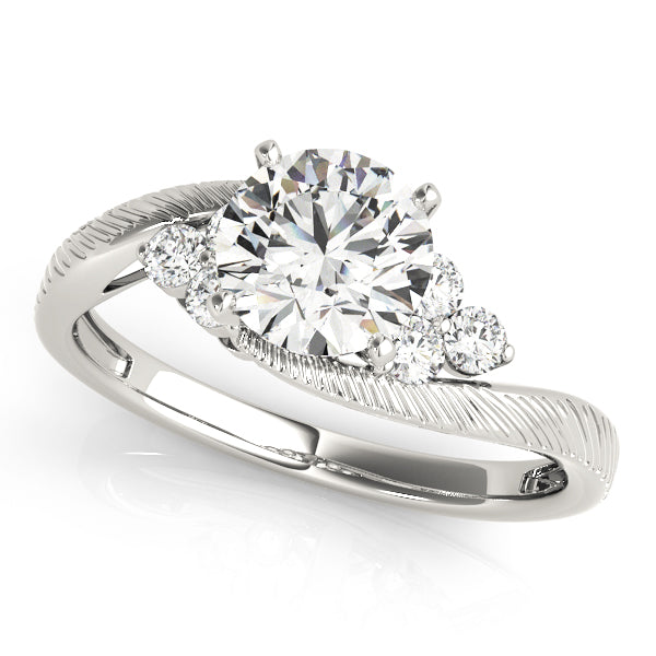Elegant Diamond Cluster Engagement Ring Semi-Mount with 0.18 Carat Total Weight