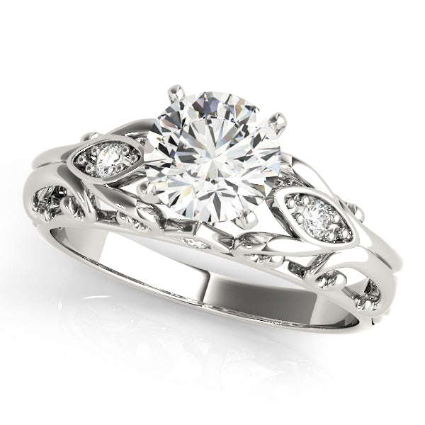 Semi-Mount Solitaire Engagement Ring with 1/20 Carat Total Diamond Weight, SI1-SI2 G-H Quality