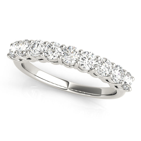 Classic Wedding Band Ring with Half Carat Total Diamond Weight in Prong Setting