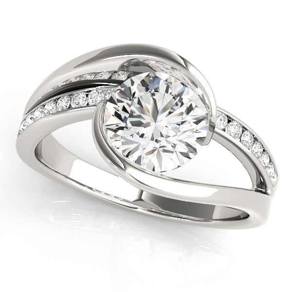 Elegant Bypass Engagement Ring with 1.75 Carat Total Diamond Weight, SI1-SI2 G-H Quality