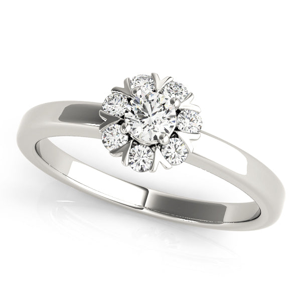 Split Prong Cluster Ring with 0.25 Carat Total Diamond Weight in G-H SI1-SI2 Quality Semi-Mount S...