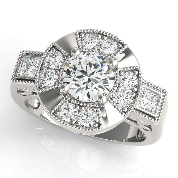 Elegant Semi-Mount Engagement Ring with 1.40 Carat Total Diamond Weight, SI1-SI2 Clarity, G-H Color