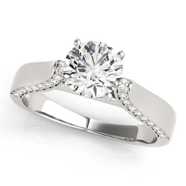 Semi-Mount Diamond Engagement Ring with 1/4 Carat Total Weight SI1-SI2 G-H Quality Stones