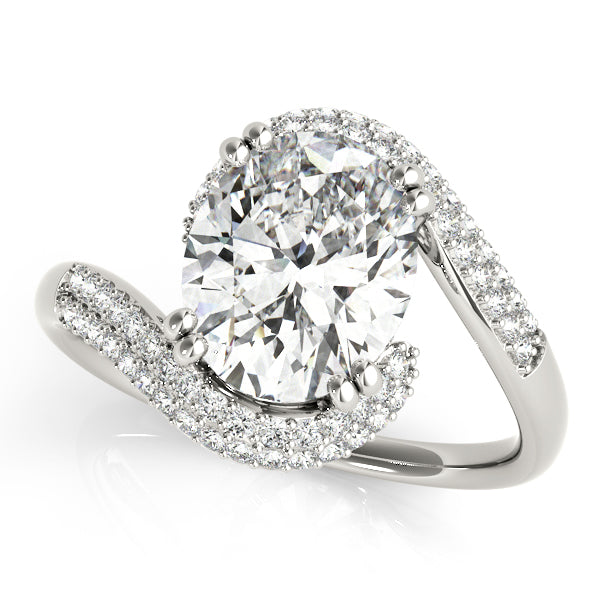 Oval Diamond Semi-Mount Ring with 1/4 Carat Total Weight SI1-SI2 G-H Quality Stones