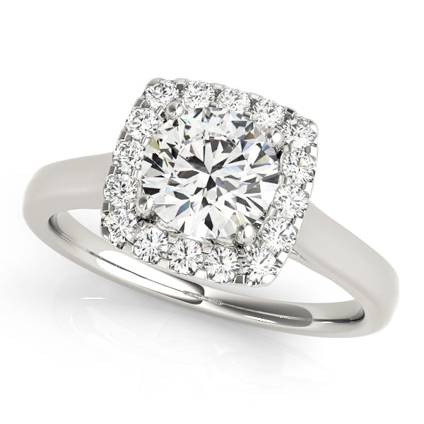 Elegant Halo Engagement Ring with 1.25 Carat Total Diamond Weight, SI1-SI2 Clarity, G-H Color