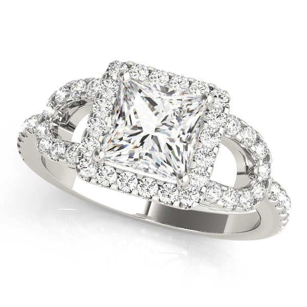 Elegant Halo Engagement Ring with 1.75 Carat Total Diamond Weight, SI1-SI2 G-H Quality