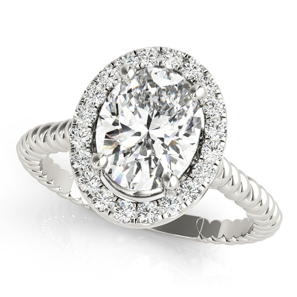 Semi-Mount Diamond Engagement Ring with 1/6 Carat Total Weight SI1-SI2 G-H Quality Stones