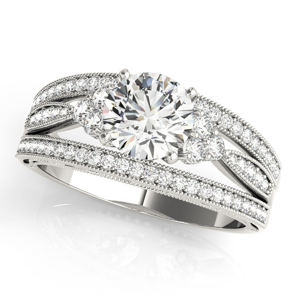 Semi-Mount Diamond Engagement Ring with 0.42 Carat Total Weight in G-H SI1-SI2 Quality