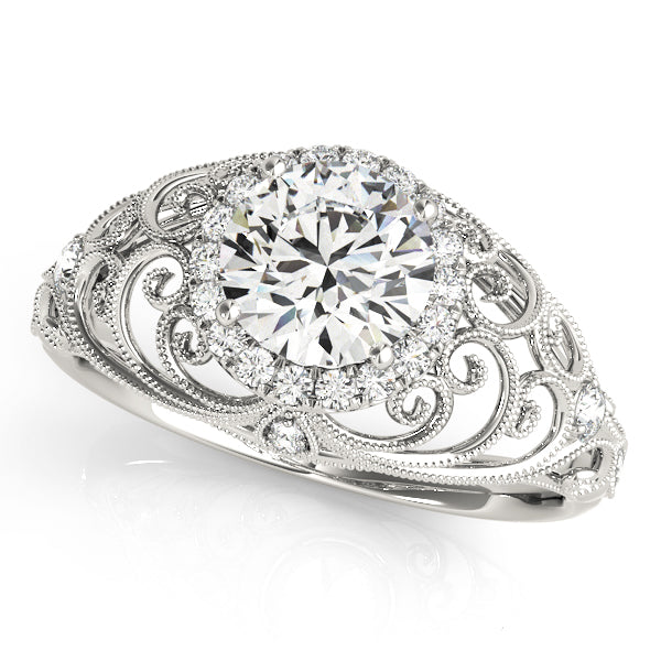 Elegant Semi-Mount Engagement Ring with 1.19 Carat Total Diamond Weight, SI1-SI2 G-H Quality