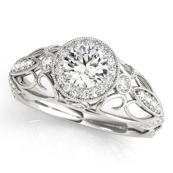 Elegant Semi-Mount Engagement Ring with 0.8 Carat Total Diamond Weight in G-H Color, SI1-SI2 Clarity