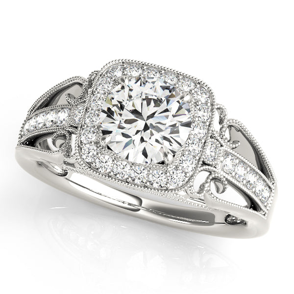 Elegant Semi-Mount Engagement Ring with 1.25 Carat Total Diamond Weight, SI1-SI2 G-H Quality