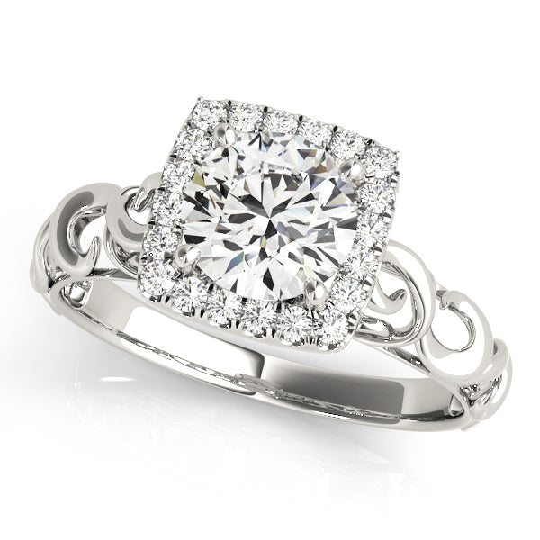Semi-Mount Solitaire Engagement Ring with 7/8 Carat Total Diamond Weight, SI1-SI2 G-H Quality