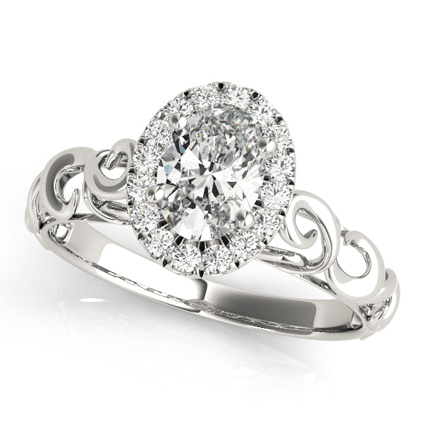 Semi-Mount Solitaire Engagement Ring with 0.45 Carat Total Diamond Weight, SI1-SI2 G-H Quality