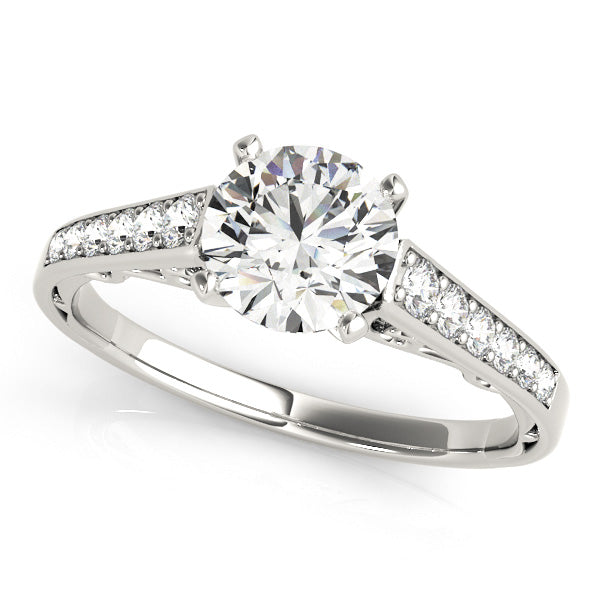 Semi-Mount Engagement Ring with 1/4 Carat Total Diamond Weight in SI1-SI2 G-H Quality